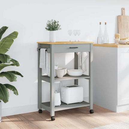 Kitchen Trolley MONZA 23.6"x15.7"x34.8" Solid Wood Pine