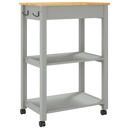 Kitchen Trolley MONZA 23.6"x15.7"x34.8" Solid Wood Pine