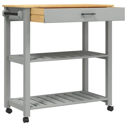 Kitchen Trolley MONZA 33.1"x15.7"x34.8" Solid Wood Pine