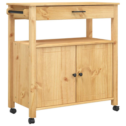 Kitchen Trolley MONZA 33.1"x15.7"x34.8" Solid Wood Pine
