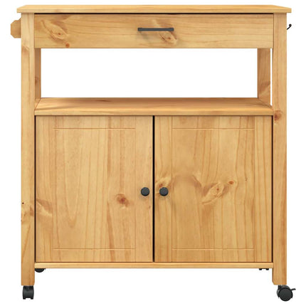 Kitchen Trolley MONZA 33.1"x15.7"x34.8" Solid Wood Pine