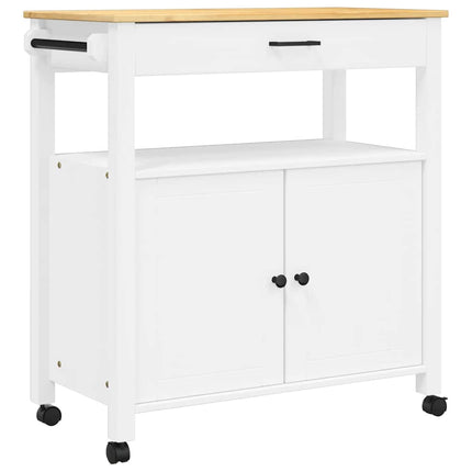 Kitchen Trolley MONZA 33.1"x15.7"x34.8" Solid Wood Pine