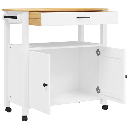Kitchen Trolley MONZA 33.1"x15.7"x34.8" Solid Wood Pine
