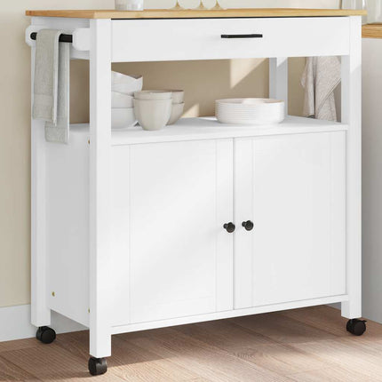 Kitchen Trolley MONZA 33.1"x15.7"x34.8" Solid Wood Pine