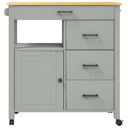 Kitchen Trolley MONZA 33.1"x15.7"x34.8" Solid Wood Pine