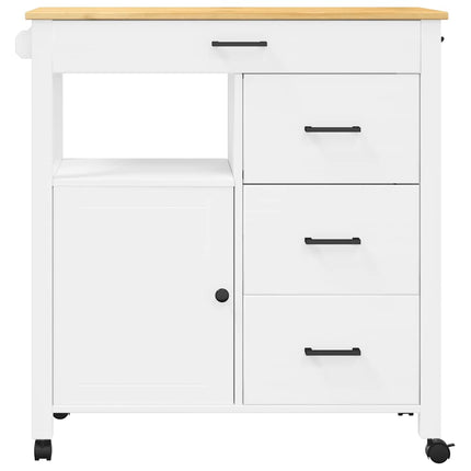 Kitchen Trolley MONZA 33.1"x15.7"x34.8" Solid Wood Pine
