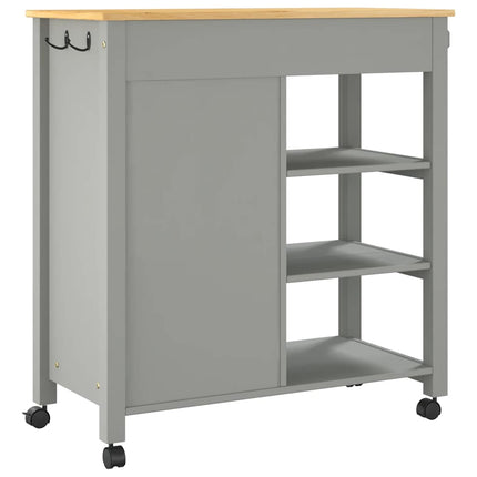 Kitchen Trolley MONZA 33.1"x15.7"x34.8" Solid Wood Pine