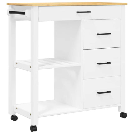 Kitchen Trolley MONZA 33.1"x15.7"x34.8" Solid Wood Pine