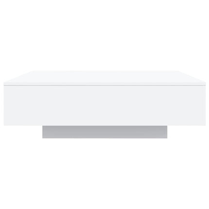 Coffee Table with LED Lights White 39.4"x39.4"x12.2
