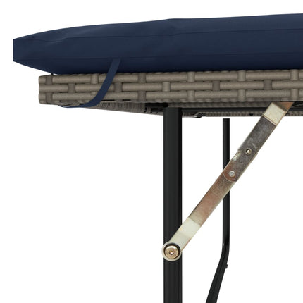 Patio Sofa with Cushions 2-Seater Gray Poly Rattan