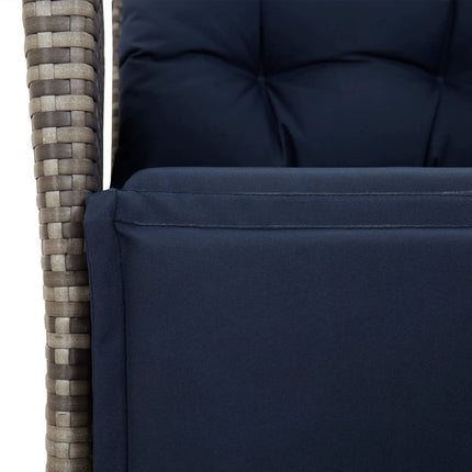 Reclining Patio Chair with Footrest Gray Poly Rattan