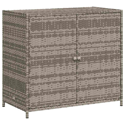 Patio Storage Cabinet Gray 32.7"x17.7"x29.9" Poly Rattan