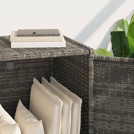 Patio Storage Cabinet Gray 32.7"x17.7"x29.9" Poly Rattan
