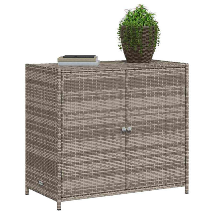 Patio Storage Cabinet Gray 32.7"x17.7"x29.9" Poly Rattan