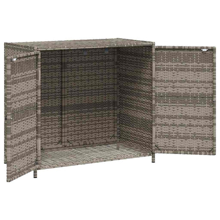 Patio Storage Cabinet Gray 32.7"x17.7"x29.9" Poly Rattan