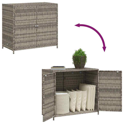 Patio Storage Cabinet Gray 32.7"x17.7"x29.9" Poly Rattan