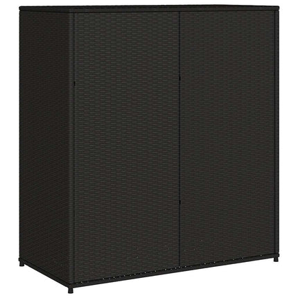 Patio Storage Cabinet Black 41.3"x21.7"x44.5" Poly Rattan
