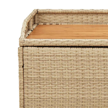 Storage Bench Mix Beige 39.4"x19.7"x20.5" Poly Rattan and Acacia Wood