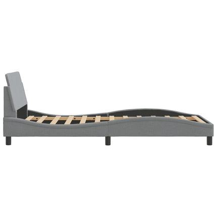 Bed Frame "Dover" Light Gray 39.4"x74.8" Fabric