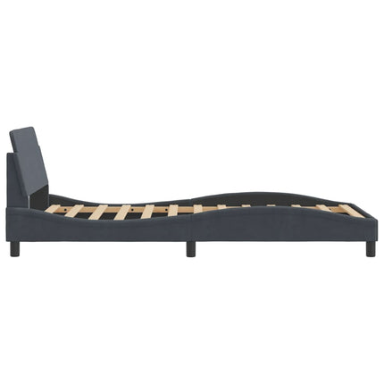 Bed Frame "Dover" Dark Gray 39.4"x74.8" Velvet