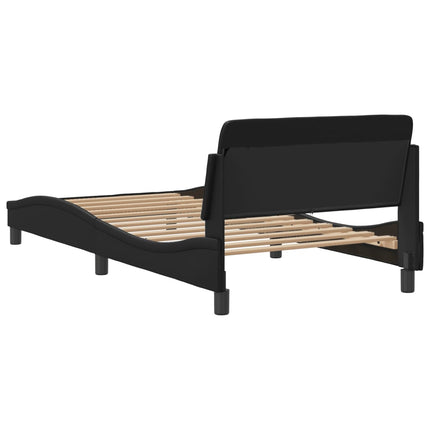 Bed Frame "Dover" Black 39.4"x74.8" Faux Leather