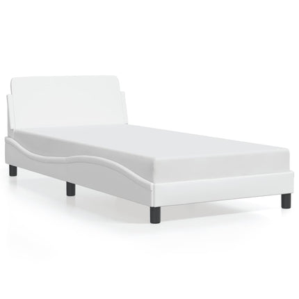 Bed Frame "Dover" White 39.4"x74.8" Faux Leather