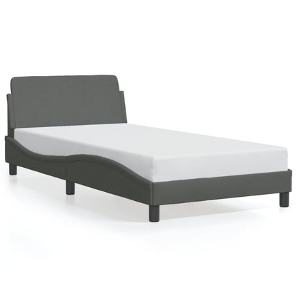 Bed Frame "Dover" Dark Gray 39.4"x79.9" Fabric