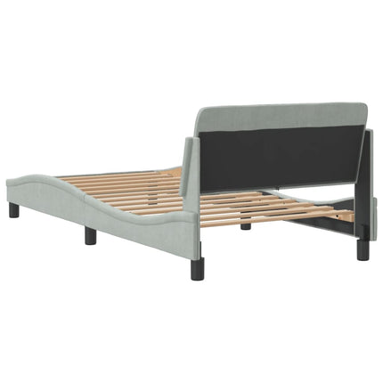 Bed Frame "Dover" Light Gray 39.4"x79.9" Velvet