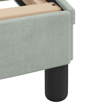 Bed Frame "Dover" Light Gray 39.4"x79.9" Velvet