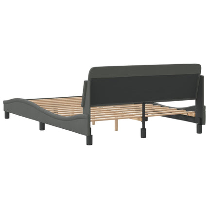 Bed Frame "Dover" Dark Gray 53.9"x74.8" Fabric