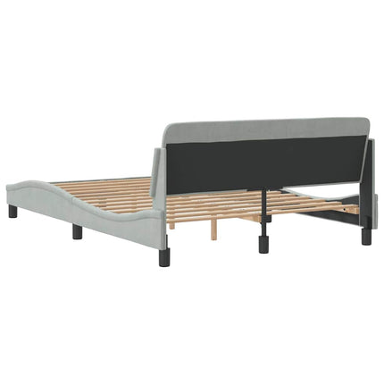 Bed Frame "Dover" Light Gray 53.9"x74.8" Velvet