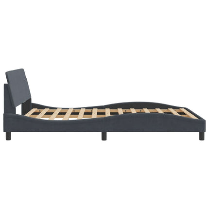 Bed Frame "Dover" Dark Gray 53.9"x74.8" Velvet