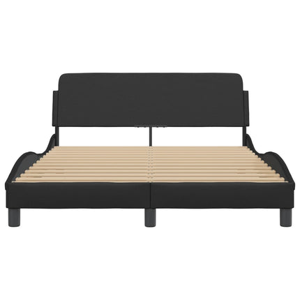 Bed Frame "Dover" Black 53.9"x74.8" Faux Leather