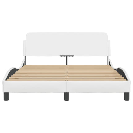 Bed Frame "Dover" White 53.9"x74.8" Faux Leather