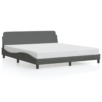 Bed Frame "Dover" Dark Gray 59.8"x79.9" Fabric