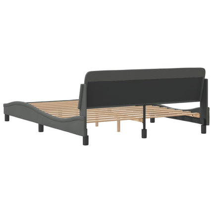 Bed Frame "Dover" Dark Gray 59.8"x79.9" Fabric