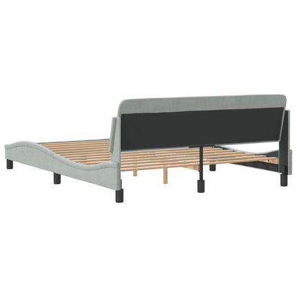 Bed Frame "Dover" Light Gray 59.8"x79.9" Velvet