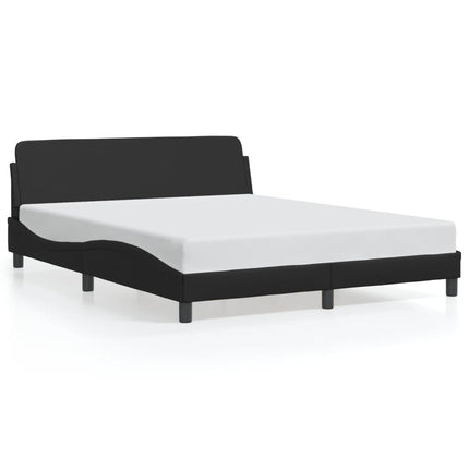 Bed Frame "Dover" Black 59.8"x79.9" Faux Leather
