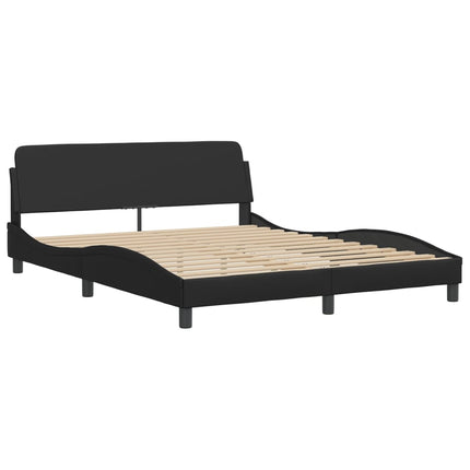 Bed Frame "Dover" Black 59.8"x79.9" Faux Leather