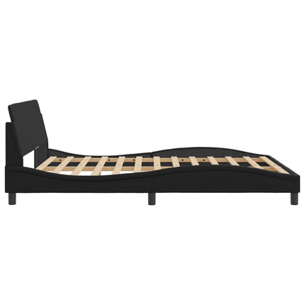 Bed Frame "Dover" Black 59.8"x79.9" Faux Leather