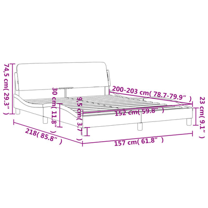 Bed Frame "Dover" Black 59.8"x79.9" Faux Leather