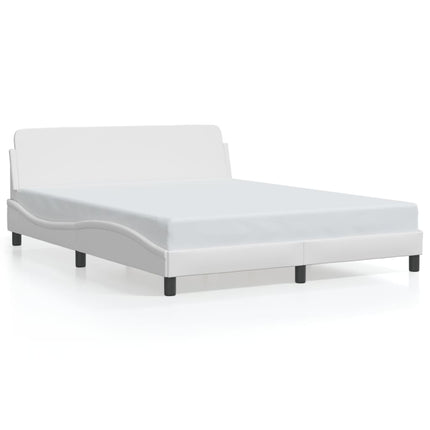 Bed Frame "Dover" White 59.8"x79.9" Faux Leather