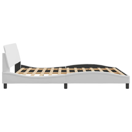 Bed Frame "Dover" White 59.8"x79.9" Faux Leather