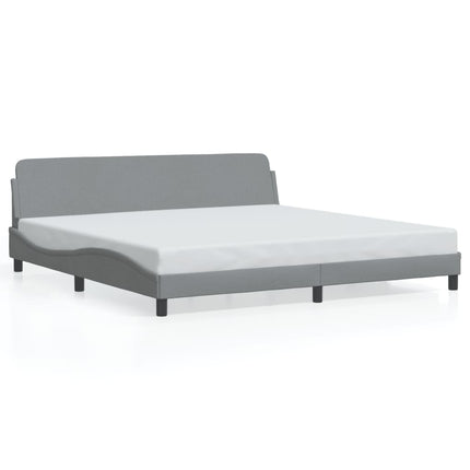 Bed Frame "Dover" Light Gray 76"x79.9" Fabric