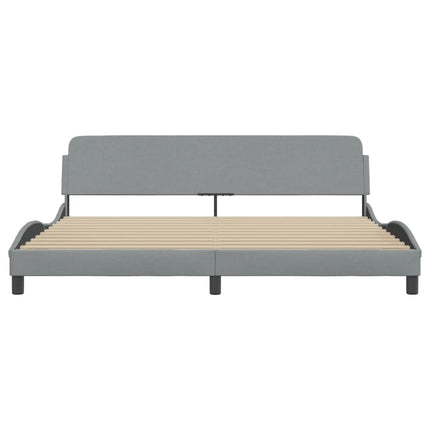 Bed Frame "Dover" Light Gray 76"x79.9" Fabric