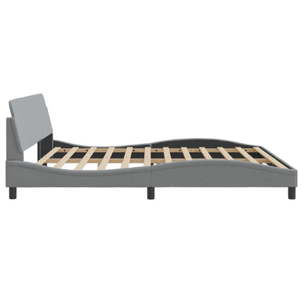 Bed Frame "Dover" Light Gray 76"x79.9" Fabric