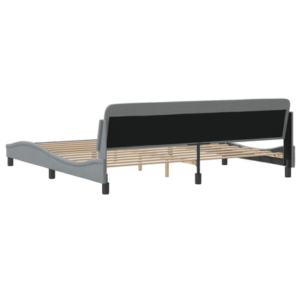 Bed Frame "Dover" Light Gray 76"x79.9" Fabric