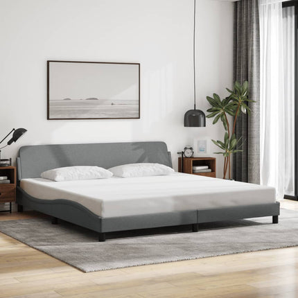 Bed Frame "Dover" Light Gray 76"x79.9" Fabric