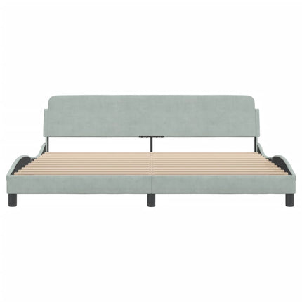 Bed Frame "Dover" Light Gray 76"x79.9" Velvet