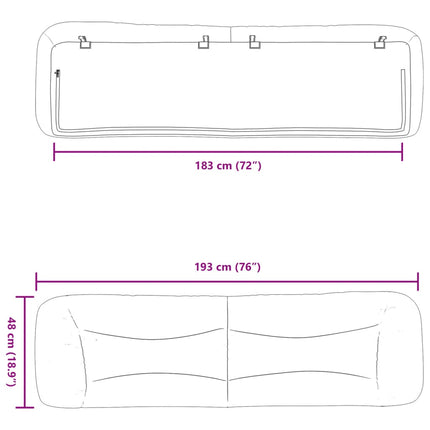 Headboard Cushion "Hvar" Black 72" Faux Leather
